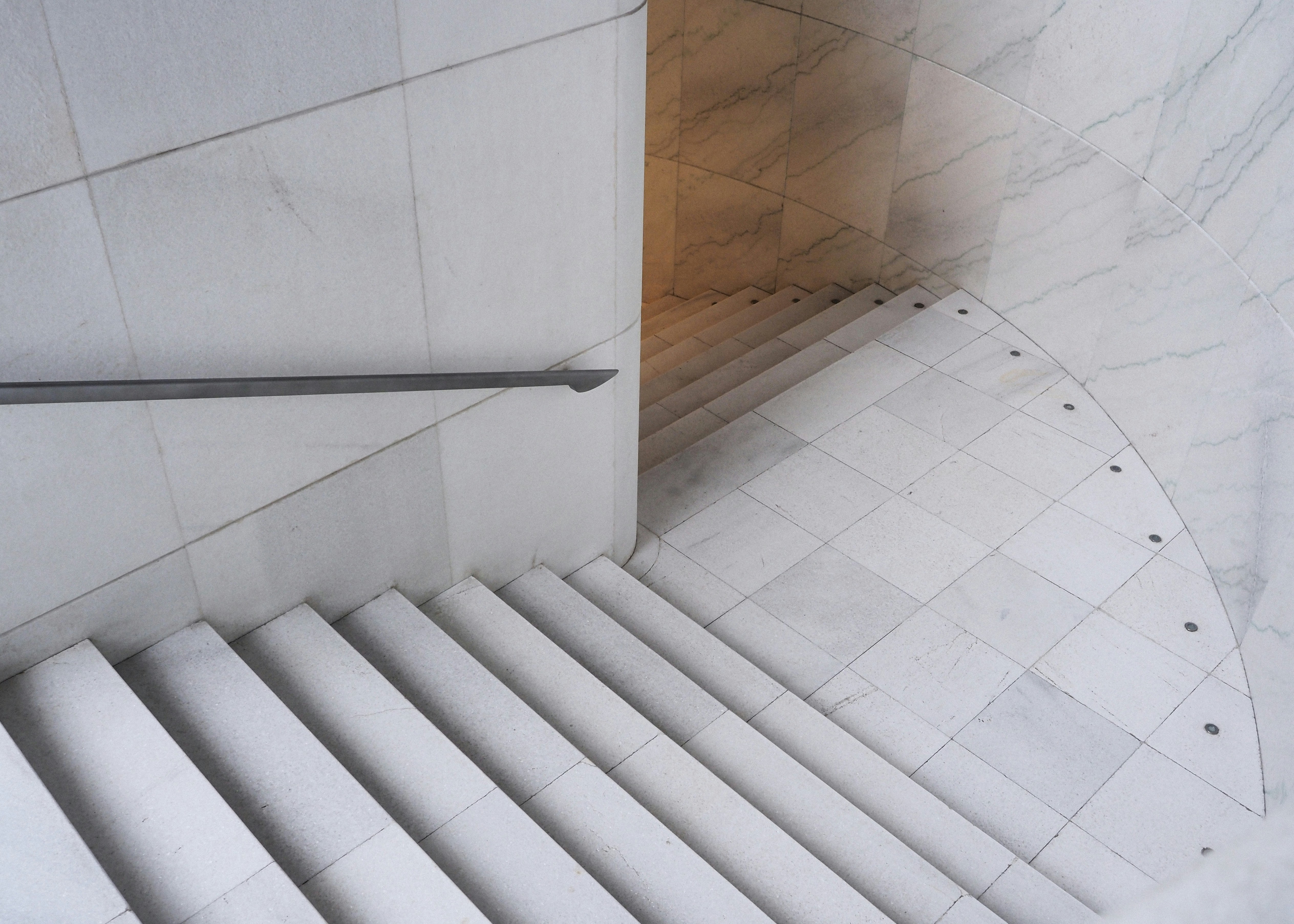 A close up of a building with a stair case