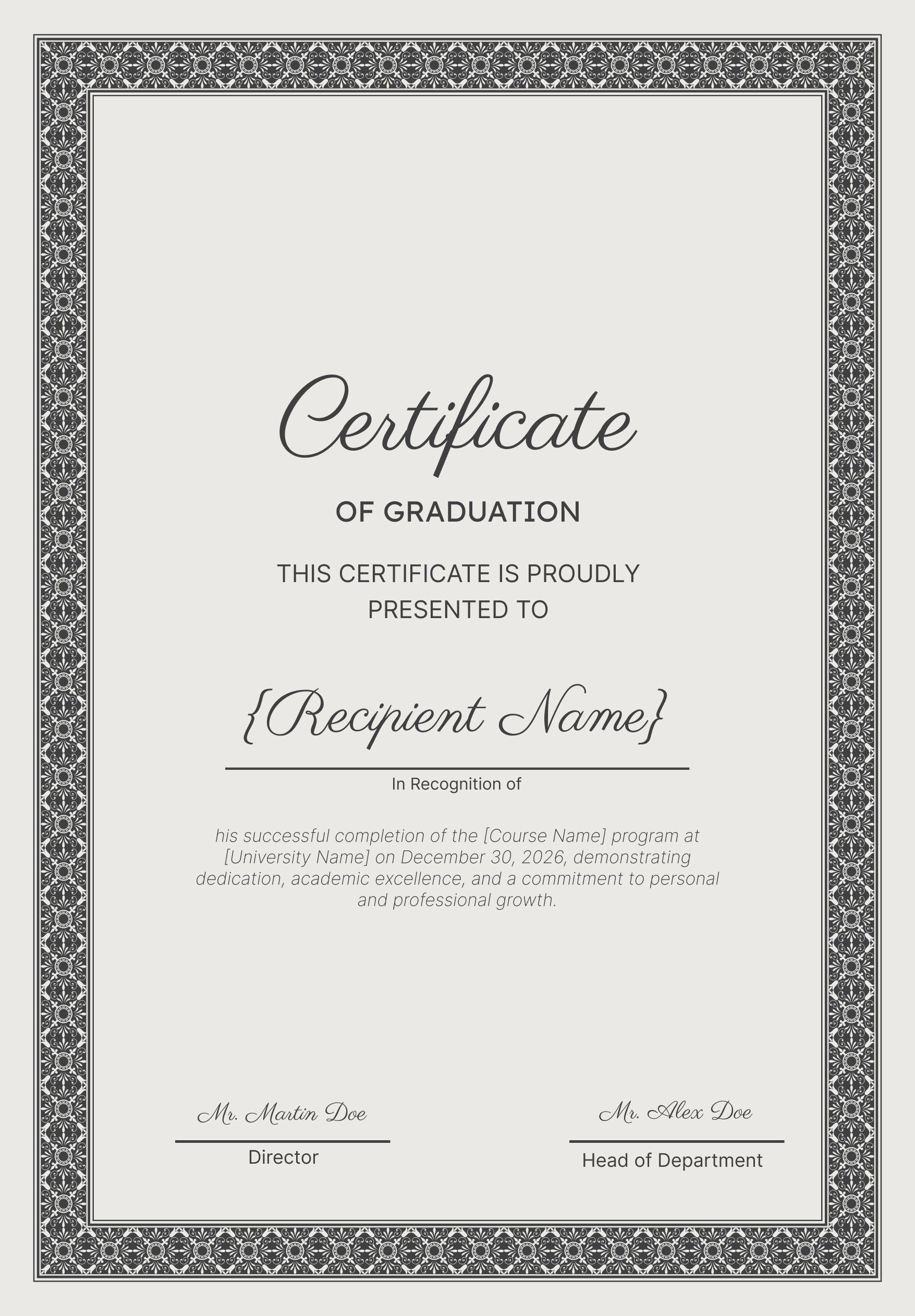 Wauld - Memorable and Professional Graduation Certificate Template
