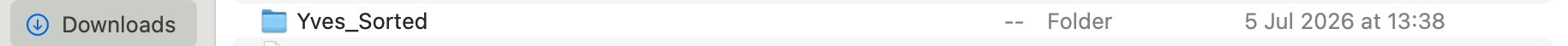 Downloads folder transitioning to Yves_Sorted