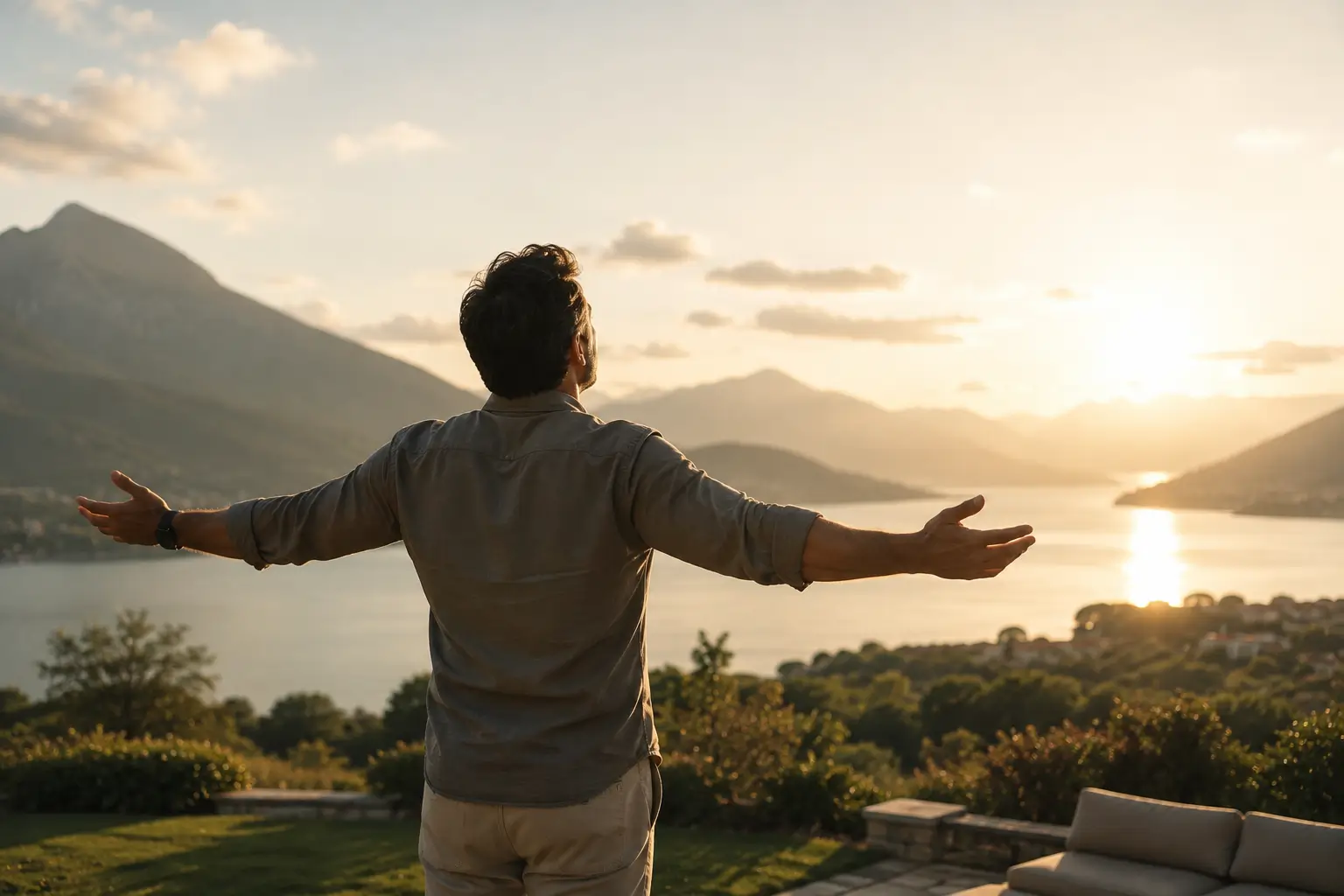 Tranquilidad financiera de un hombre