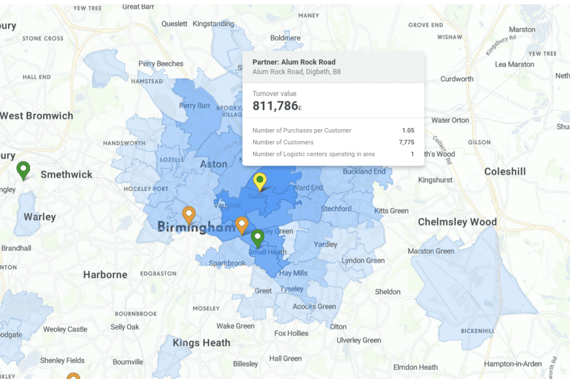 From where my customers come visualized in CleverMaps Studio