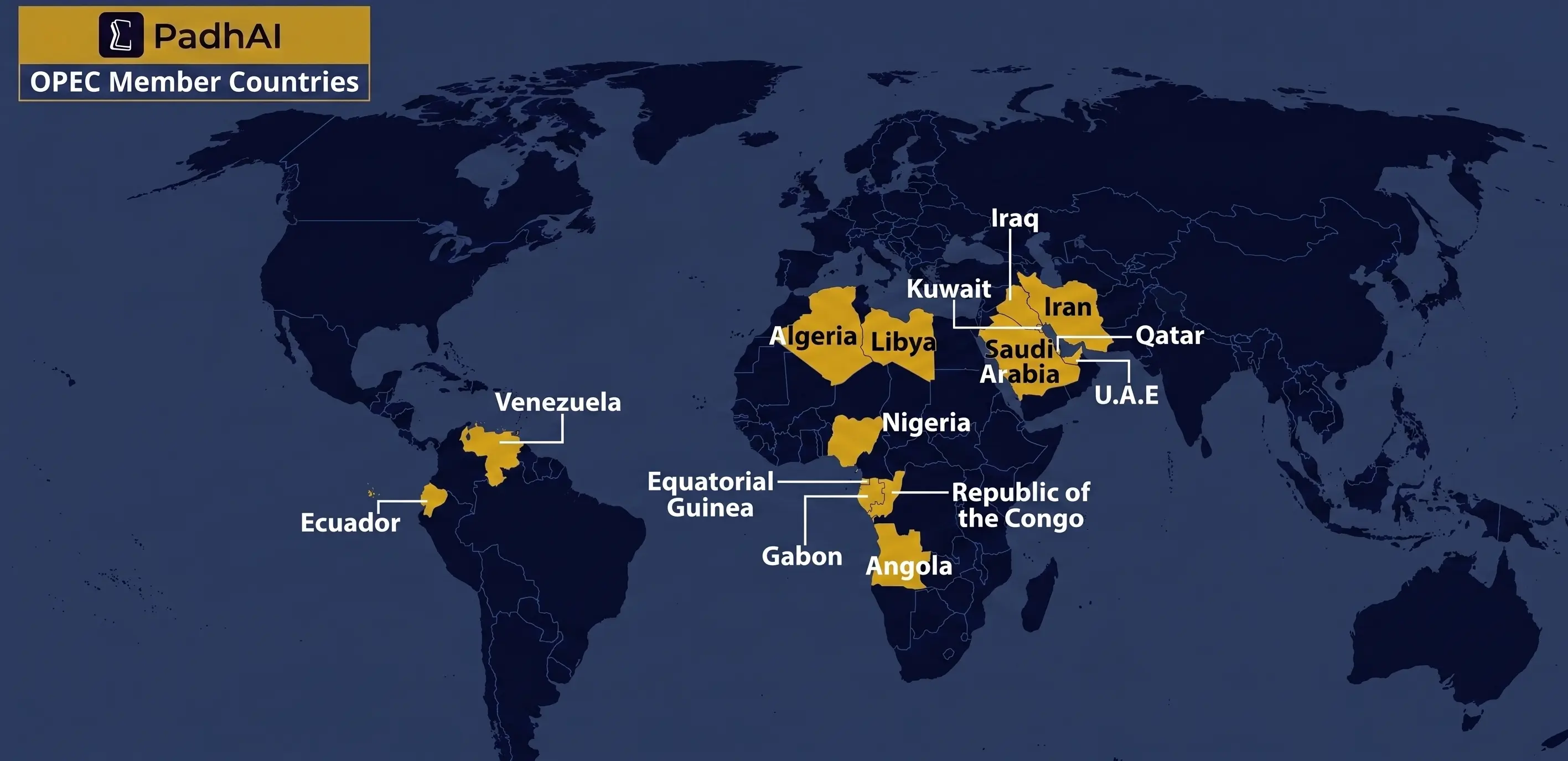 Map of OPEC Countries
