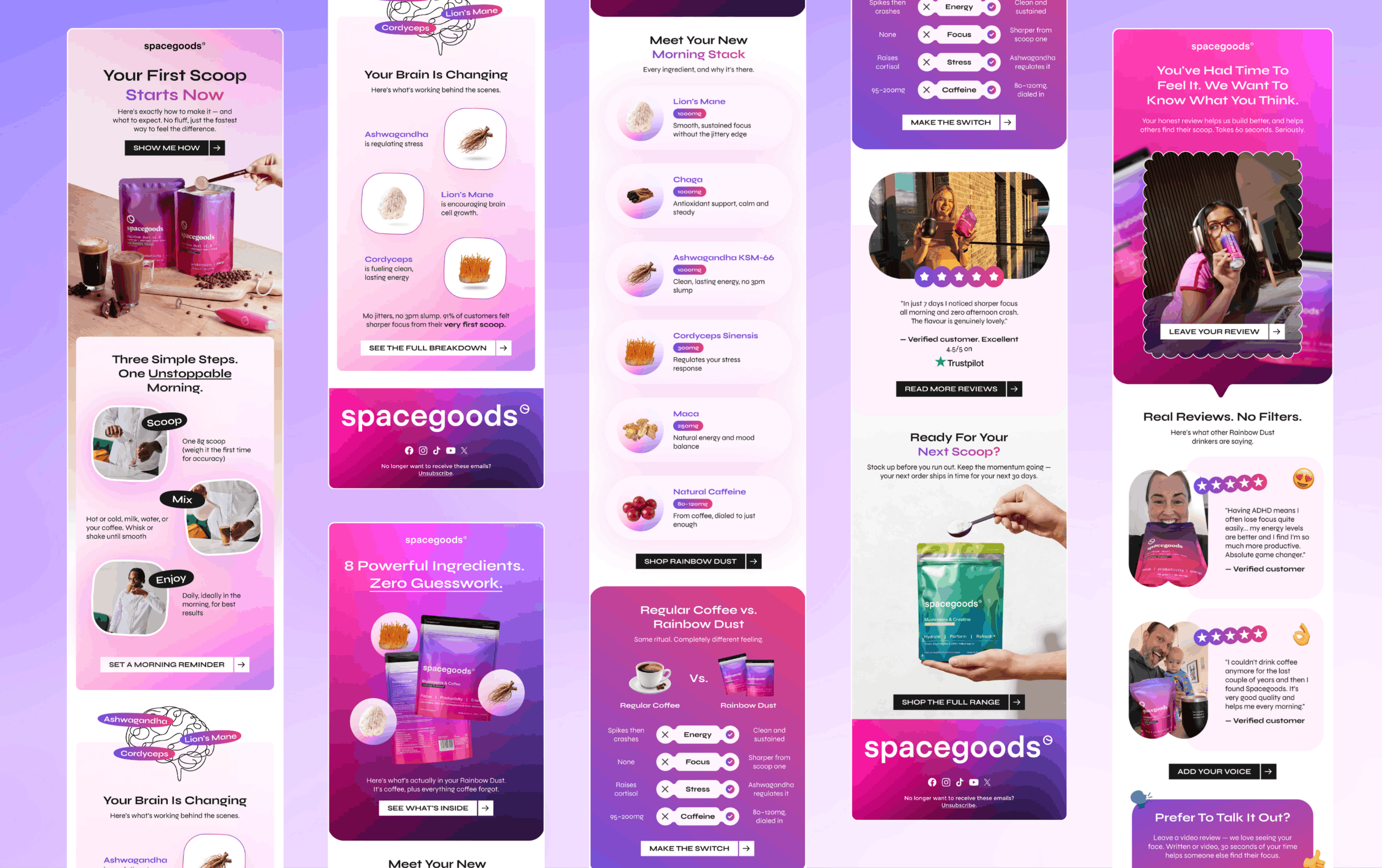email designs for Spacegoods brand