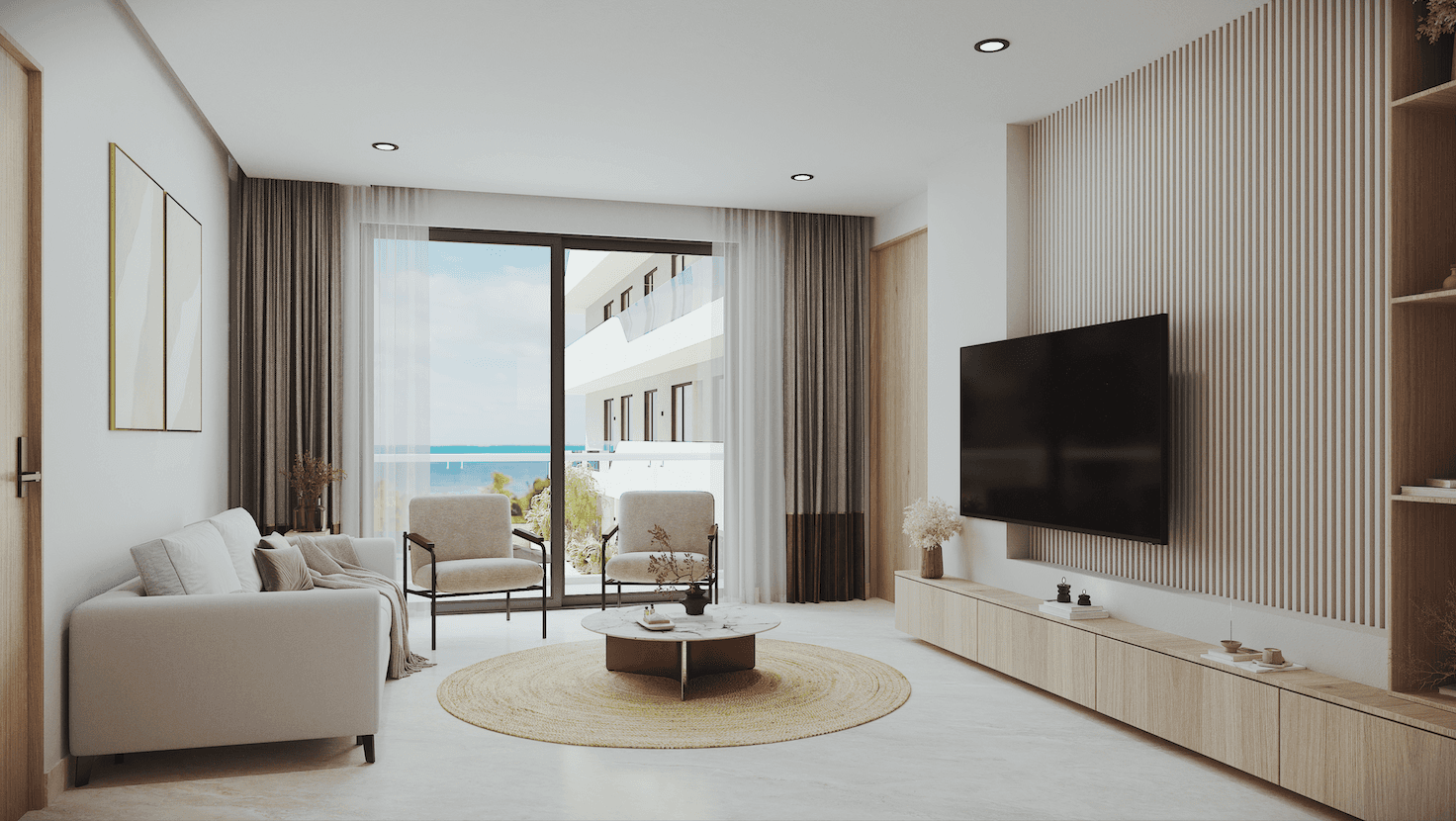 DHAMAR sea-view living room interior