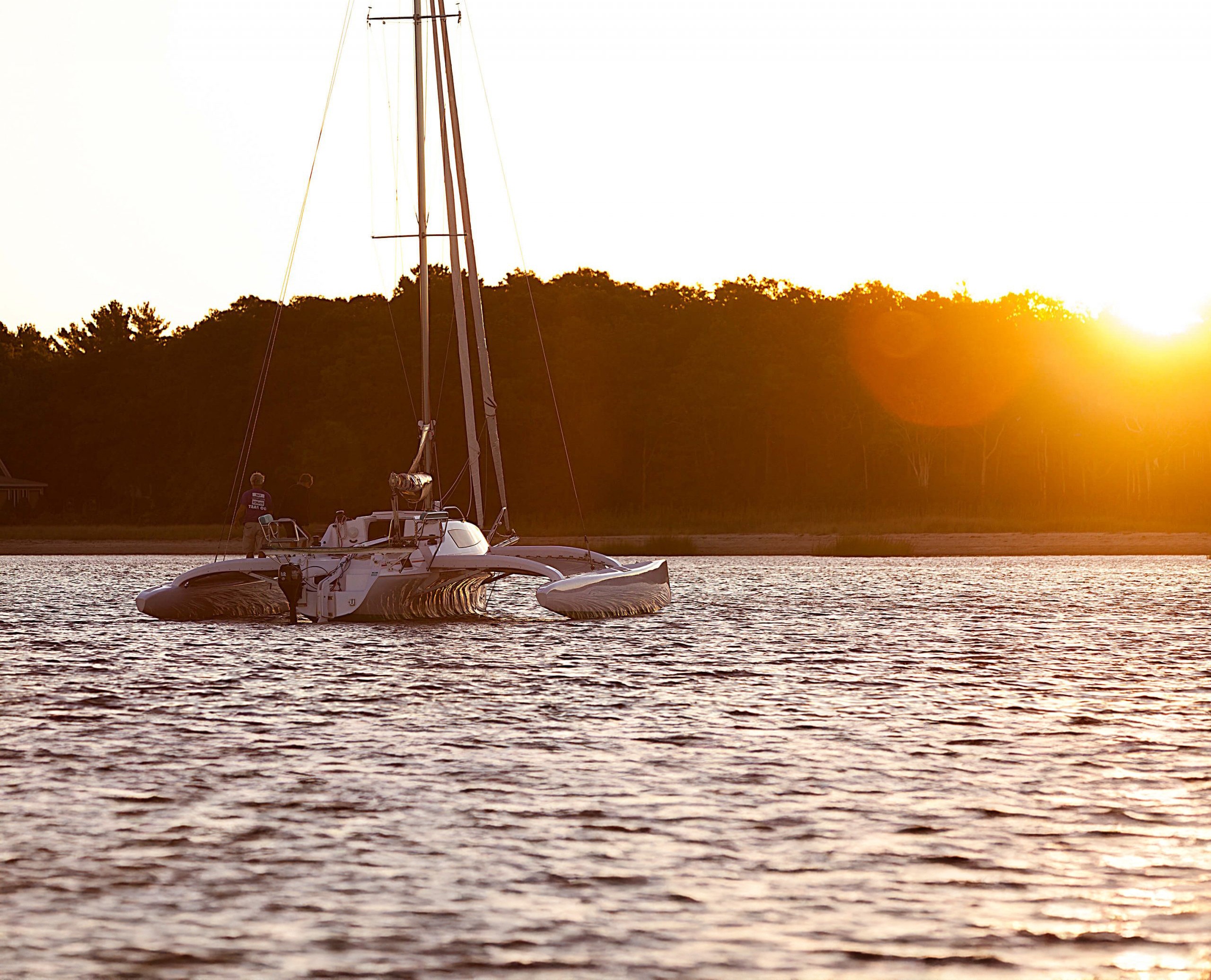 boat at sunset
