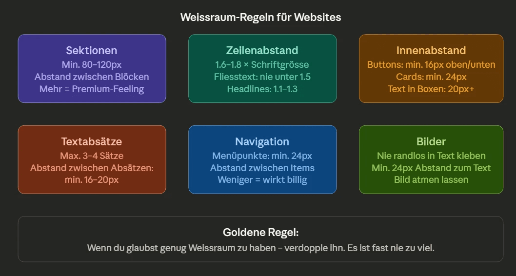 Regeln für Weissraum richtig einsetzen im Web