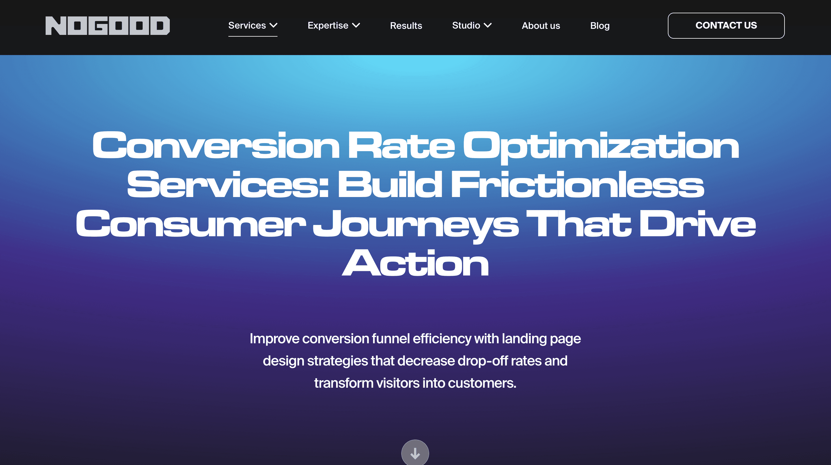 NoGood conversion rate optimization services landing page