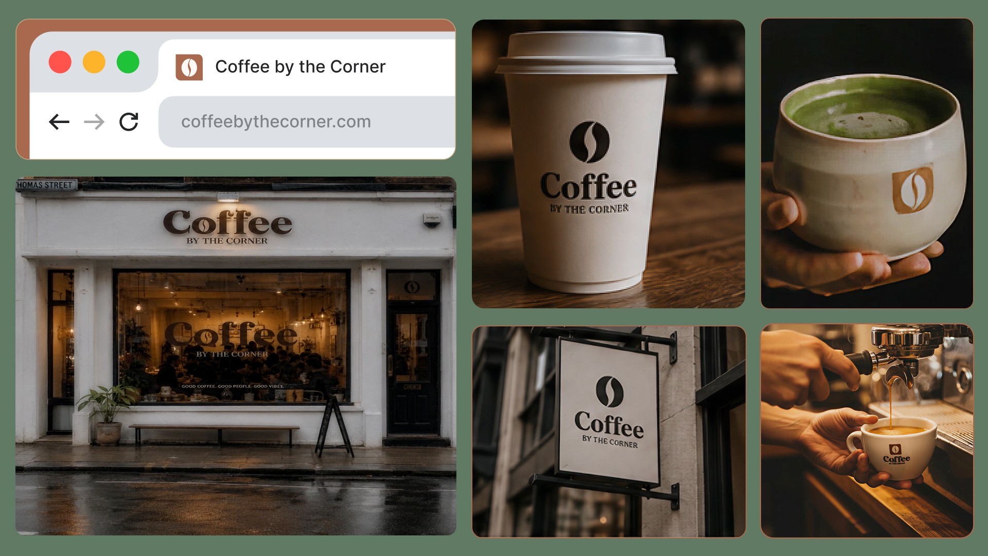 coffee by the corner mockups