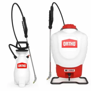 handheld sprayer with a long nozzle, hose, and adjustable strap