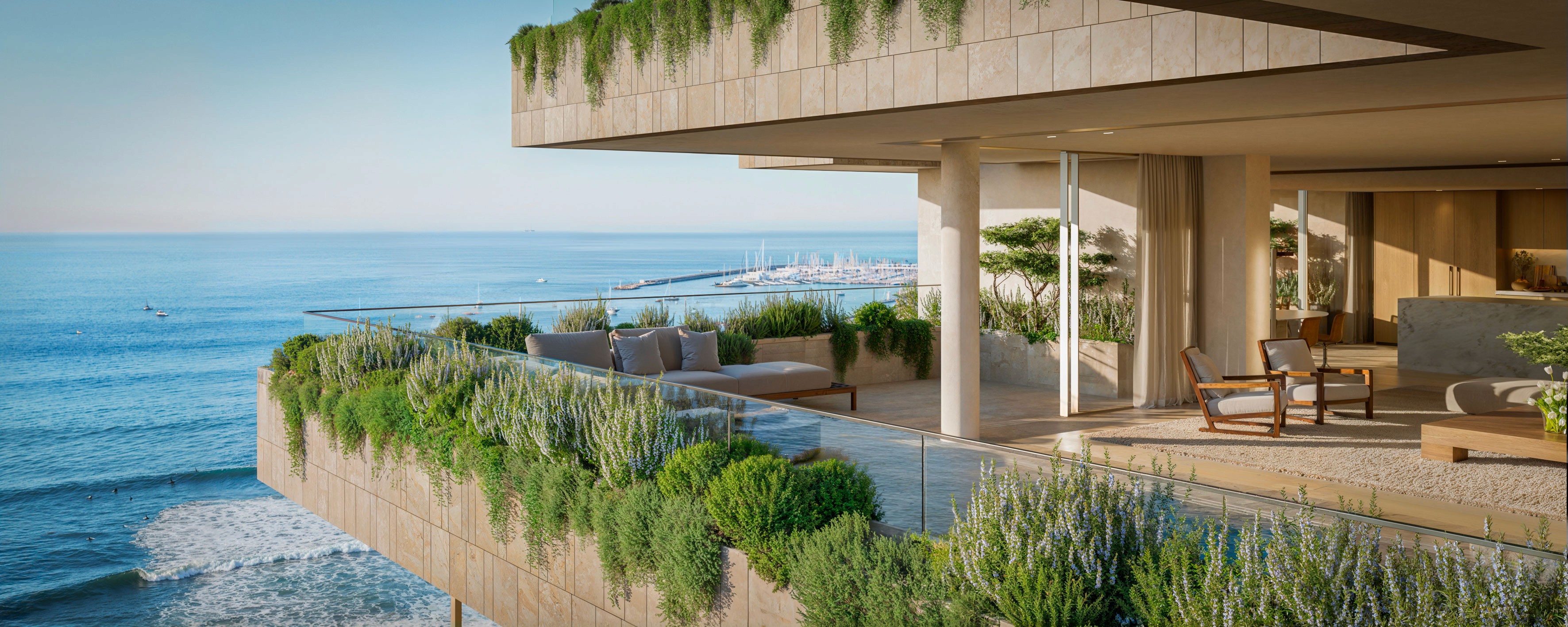 Three friends smiling in summer outfits, enjoying a sunny day outdoors. Palm trees in the background.