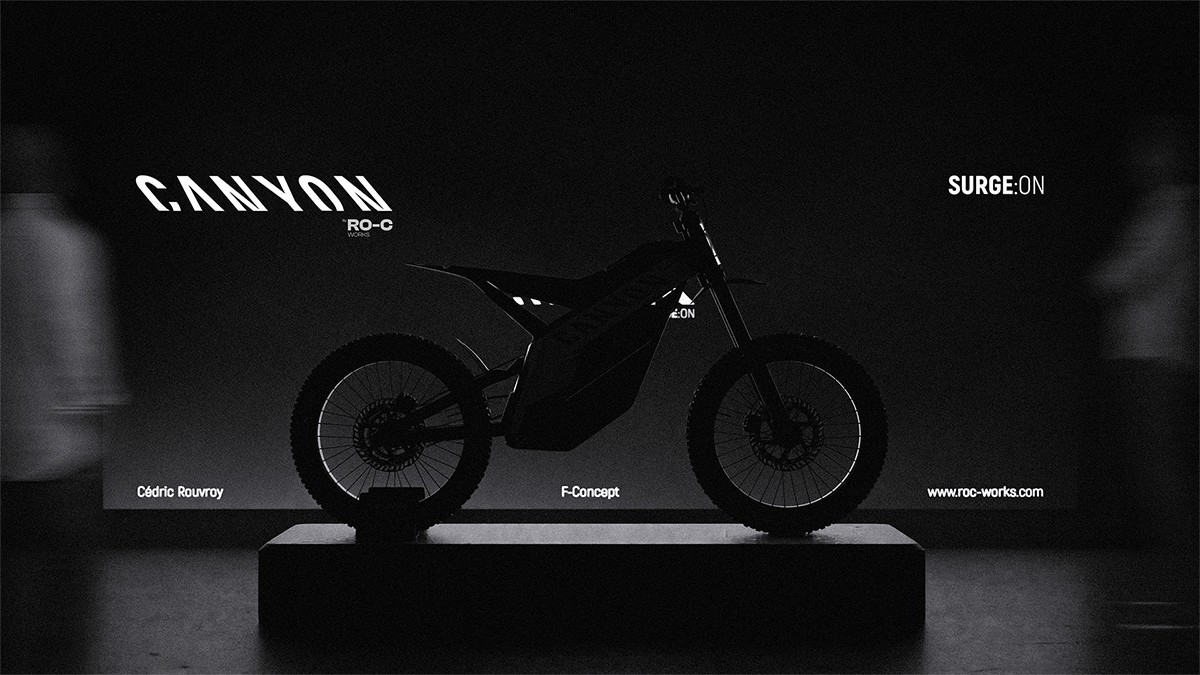 Presentation canyon motorbike concept electric motorcycle off road