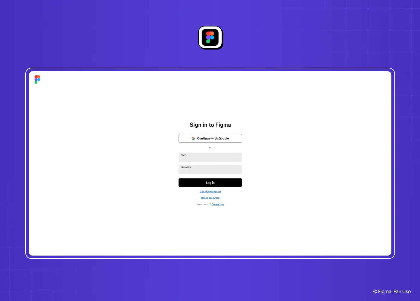 Figma login page with Google sign-in, email and password fields, and a simple, developer-friendly authentication experience.