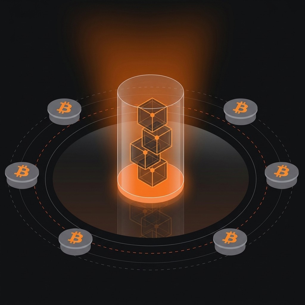 Crypto Linked with Cryps in center of area isometric view