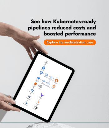 Kubernetes infrastructure diagram visualizing container orchestration, cluster scaling, workload optimization and resilient multi-environment deployments