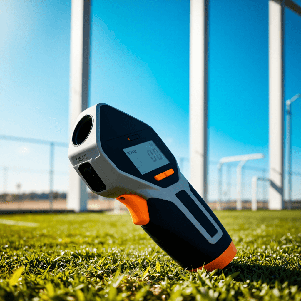 product photography of a handheld speed radar gun used for measuring speed