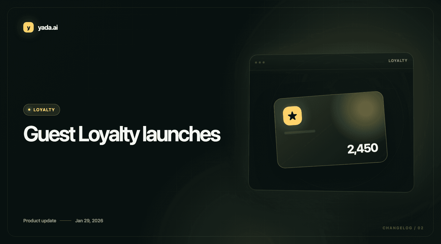 Guest Loyalty launches — Yada Loyalty product update