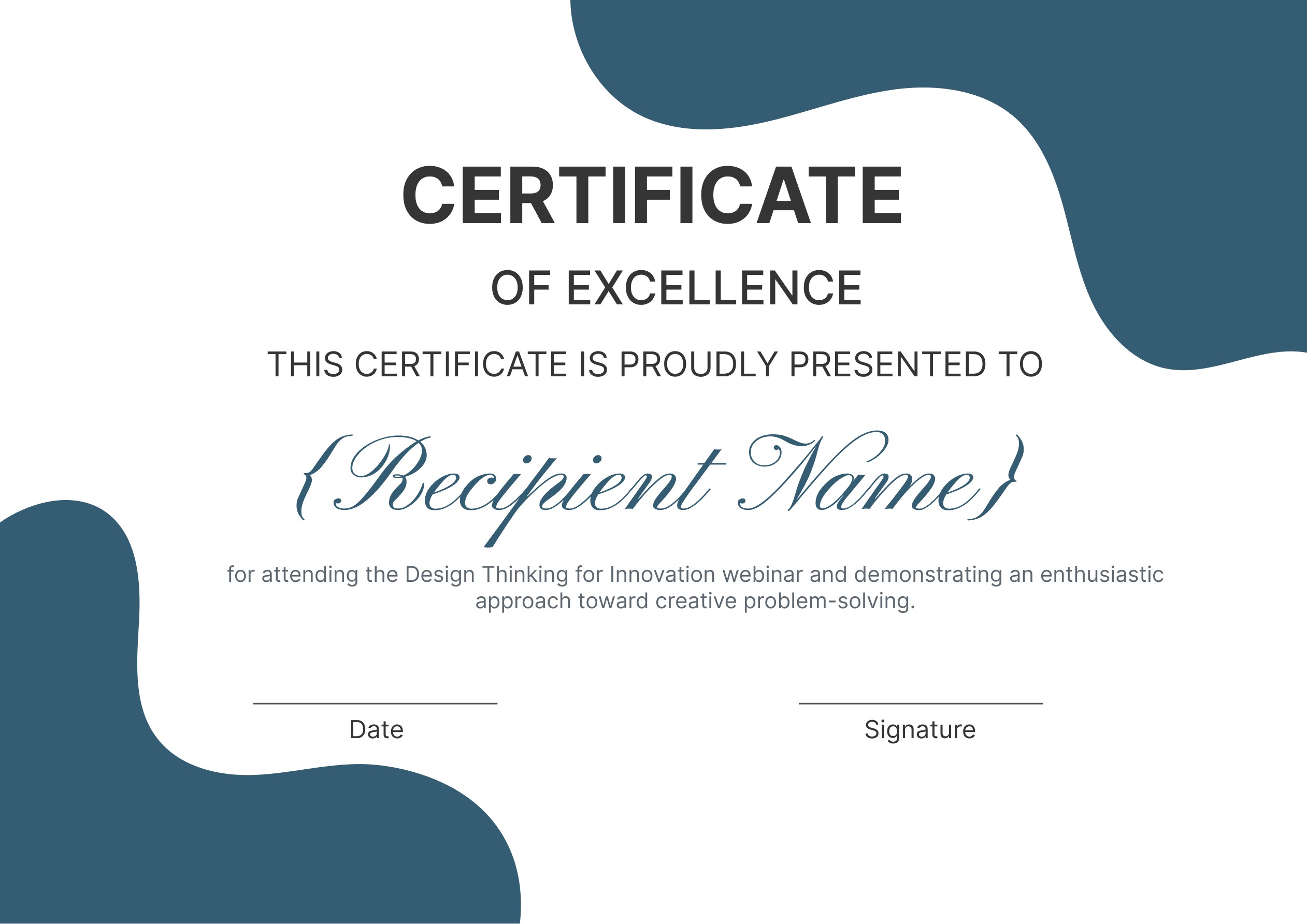 Wauld - Professional and refined webinar participation certificate template