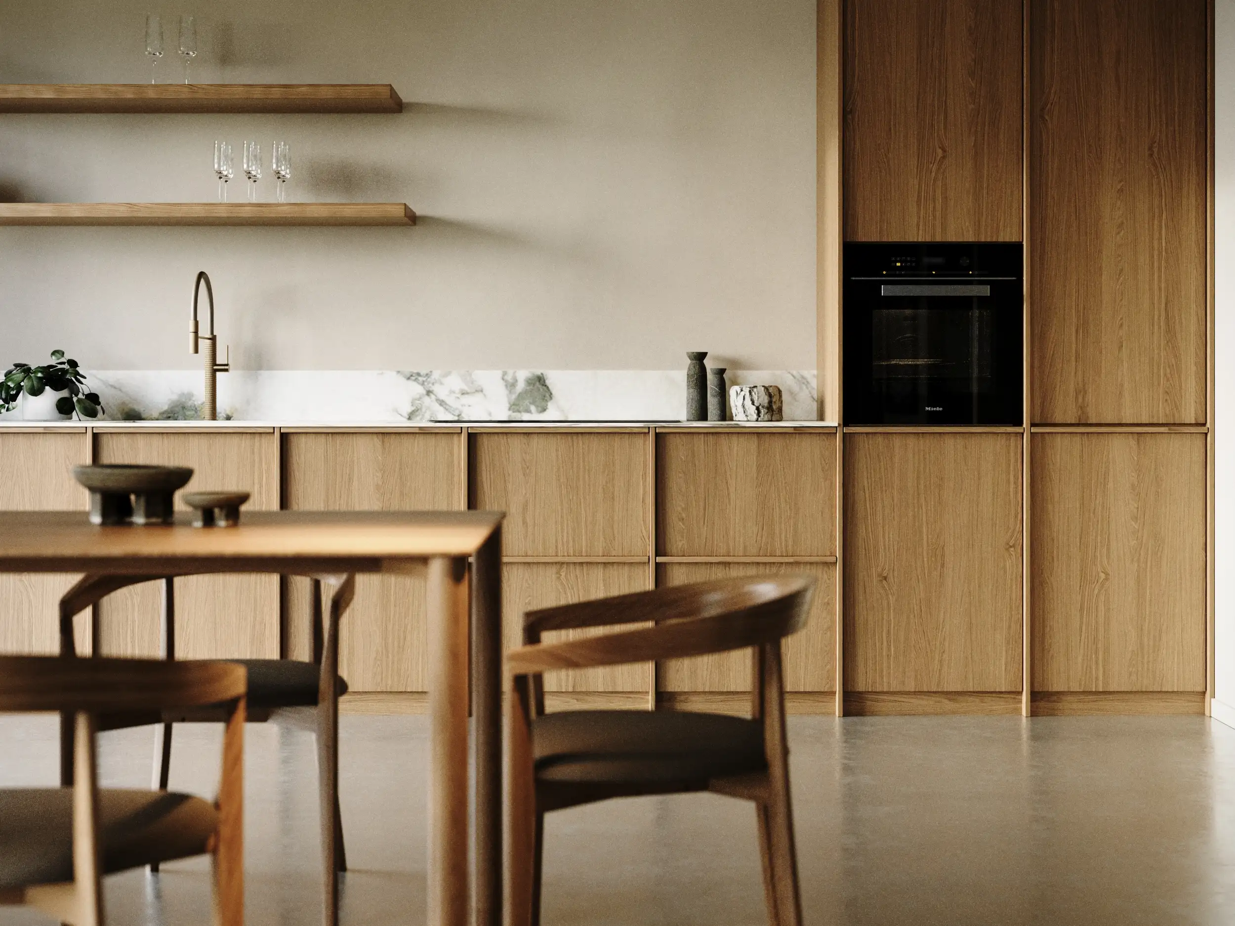 A modern kitchen crafted from sustainable materials