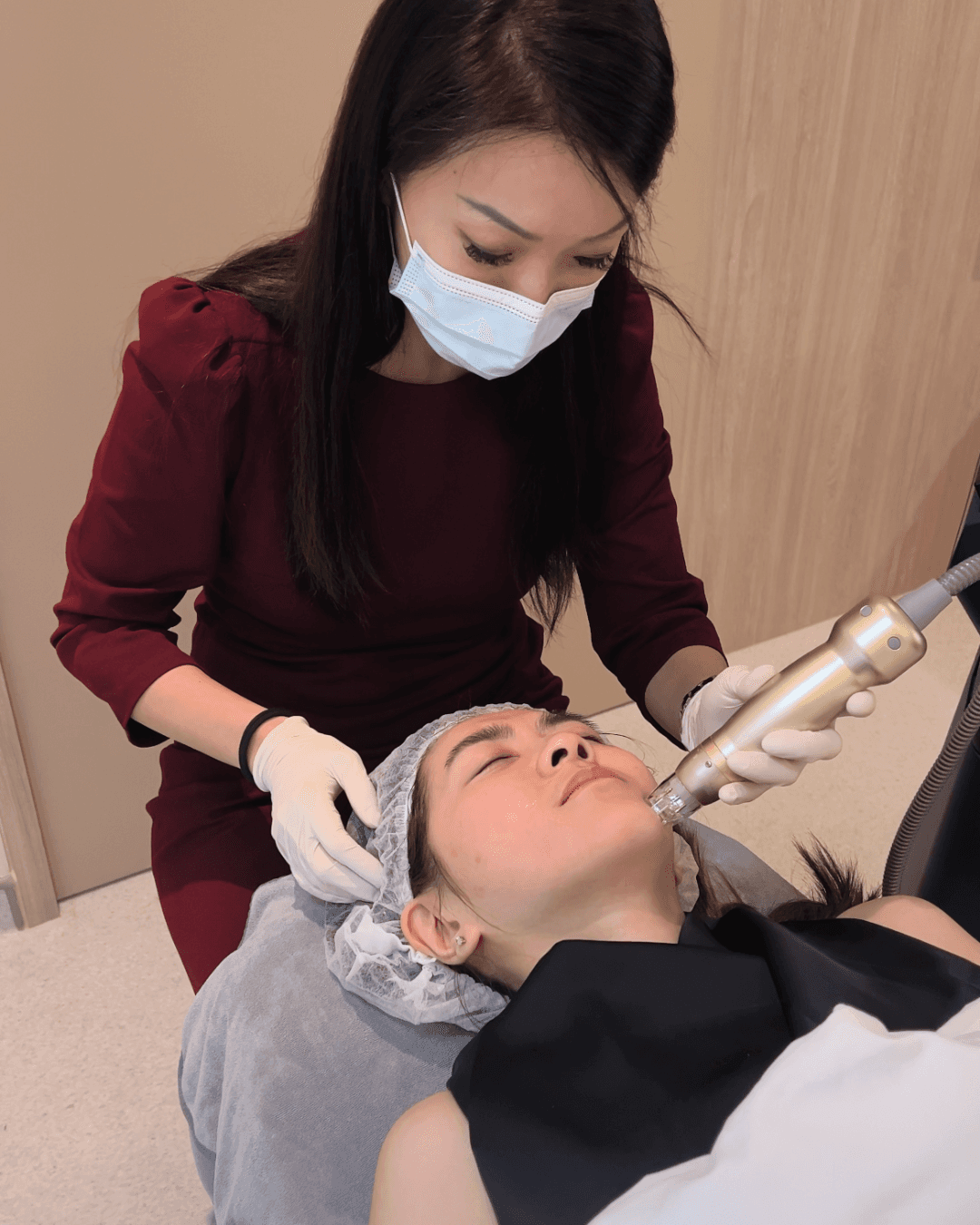 Woman posing for hybrid laser service