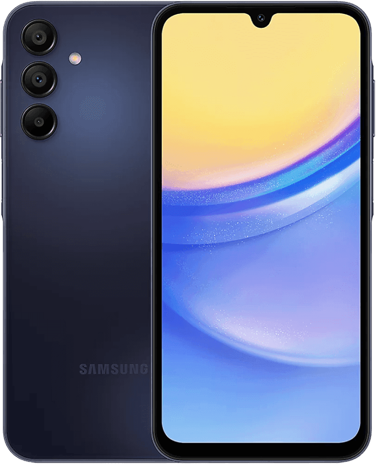 Front and back of a Samsung Galaxy A15