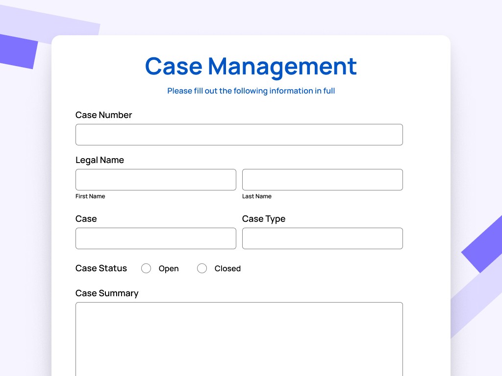 Case management statement template preview