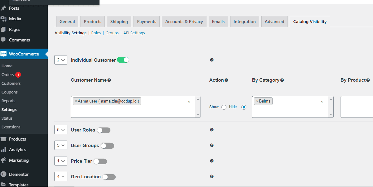 Hide products in Woocommerce