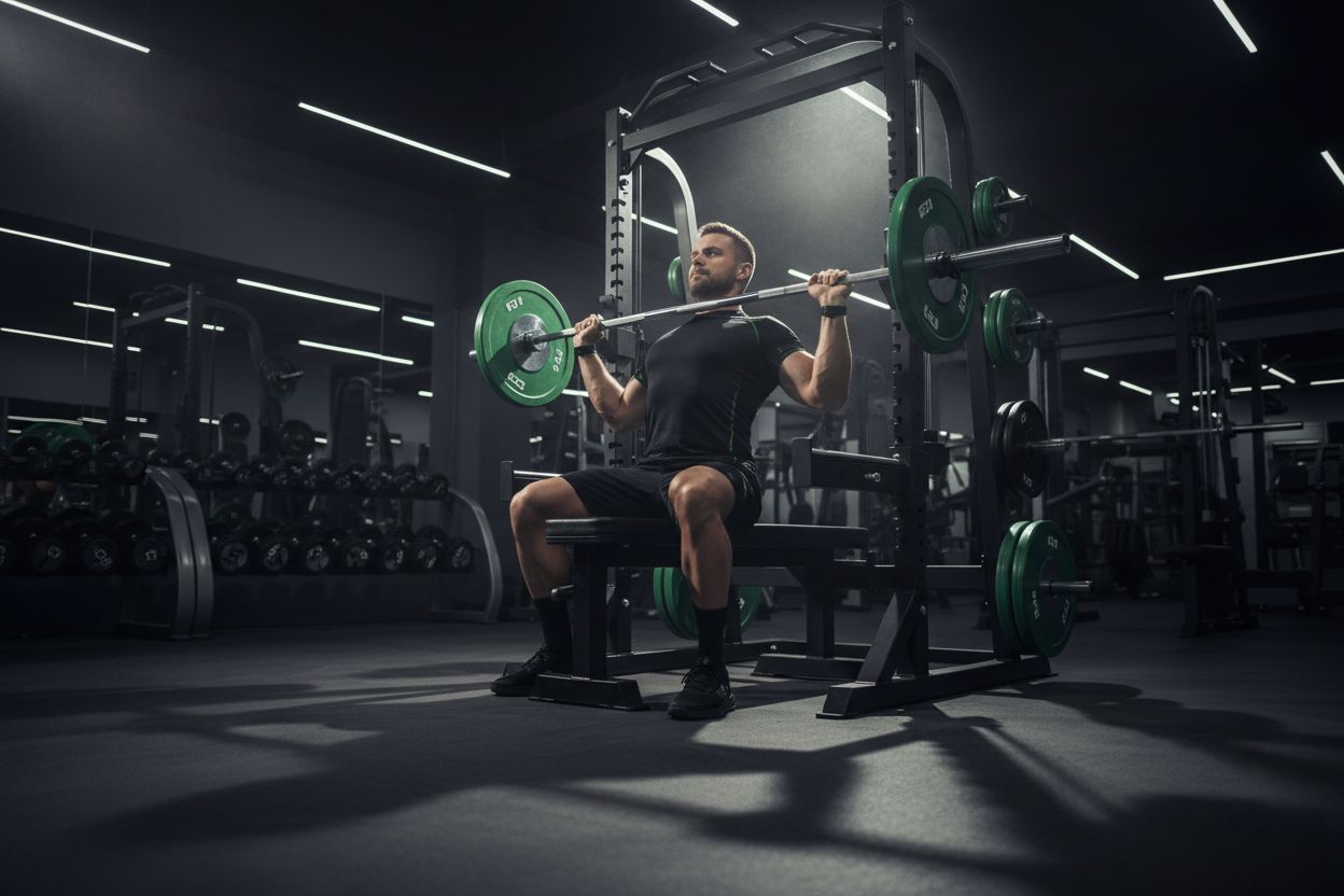 Person performing barbell bench press during a 5 day workout split