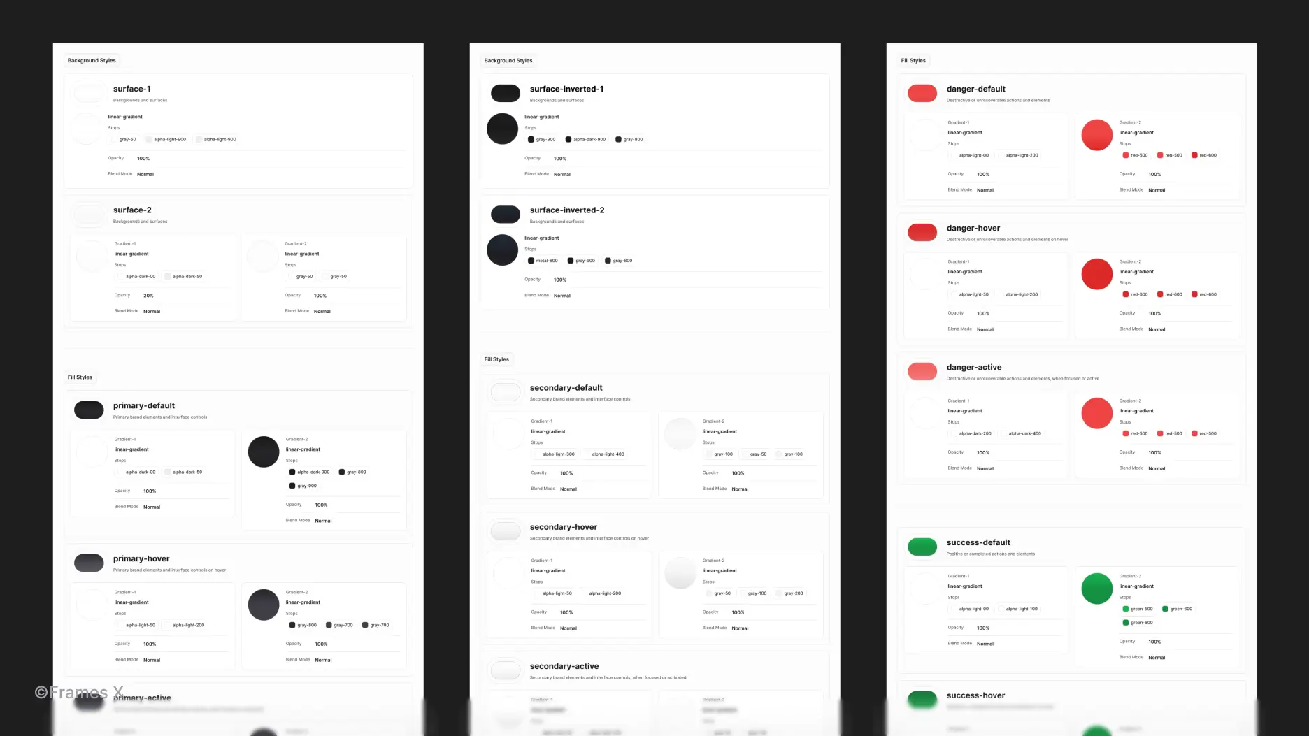 Frames X UI Kit Gradient Variables