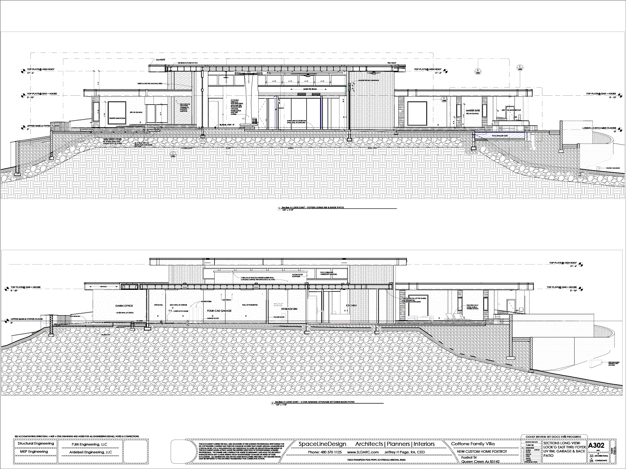 Architectural plan by SpaceLineDesign for a luxury home by SLD Architects.