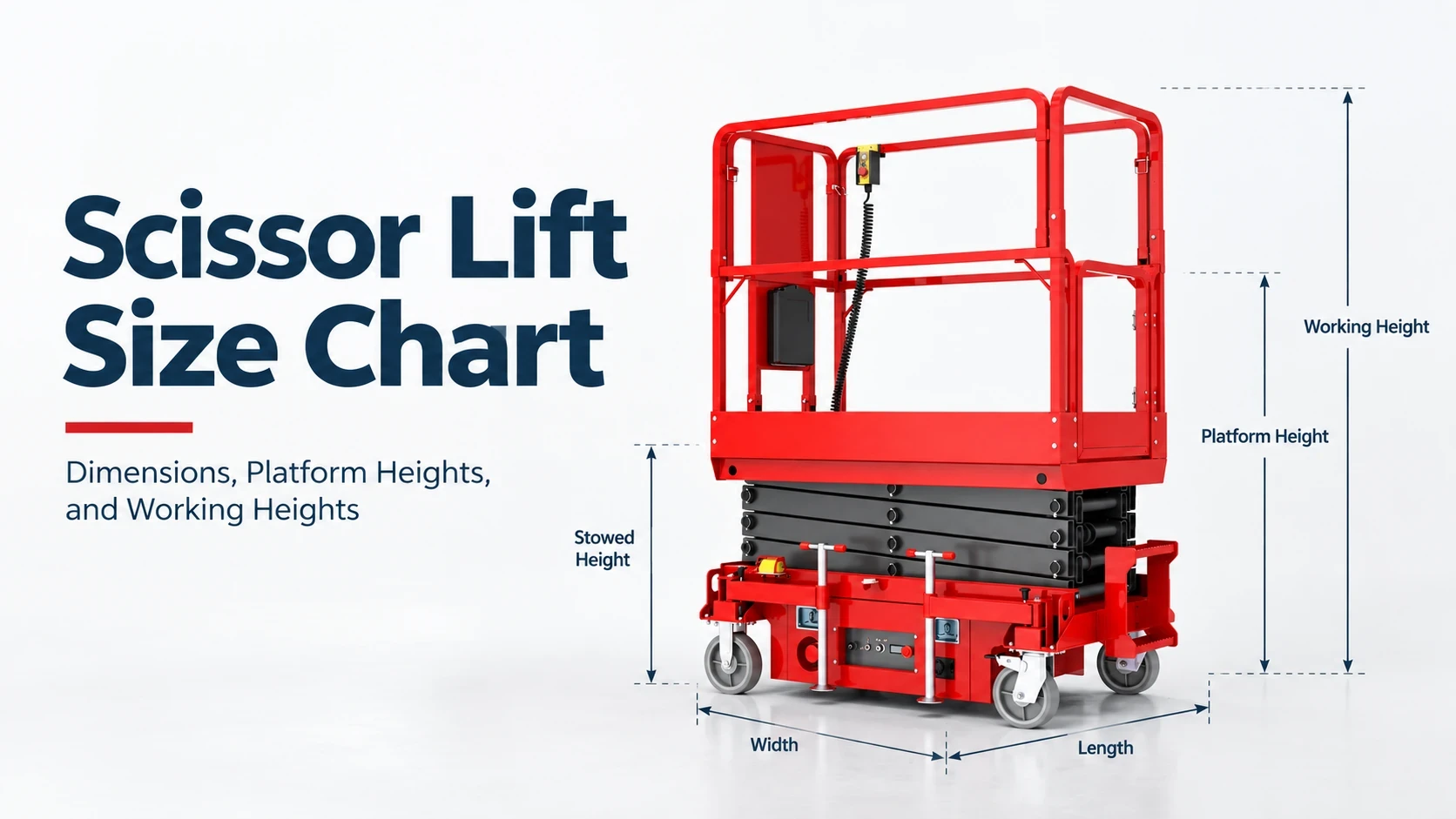 Scissor Lift Size Chart: Dimensions, Platform Heights, and Working Heights
