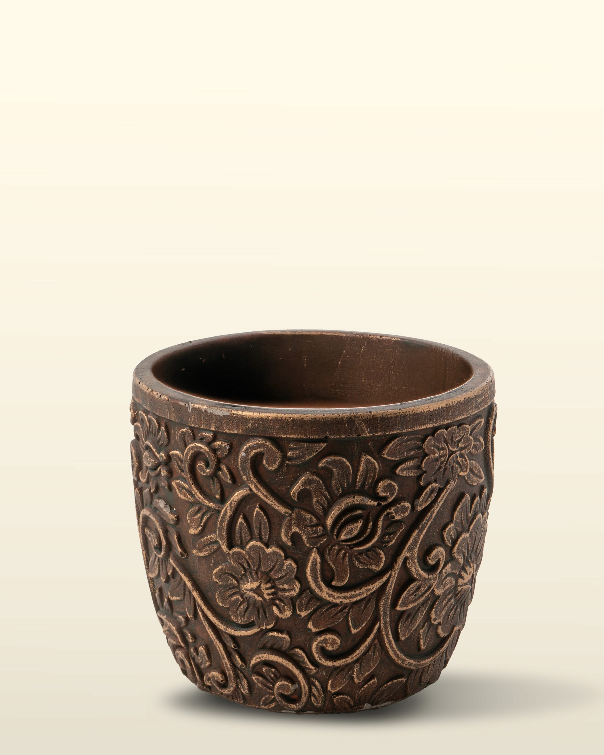 حوض صغير بني — 19×19×16.5 سم — البيت الأخضر