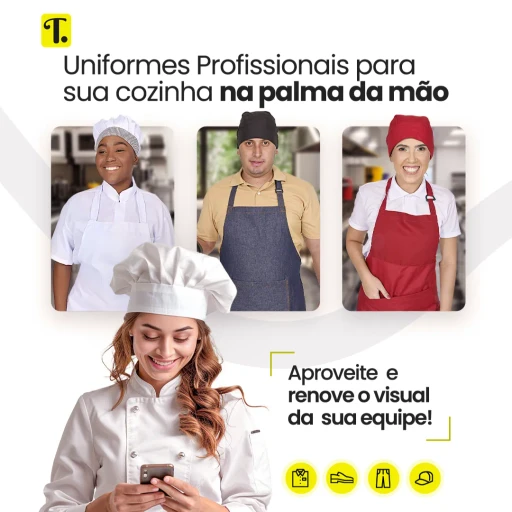 Uniformes Profissionais para sua cozinha na palma da mão