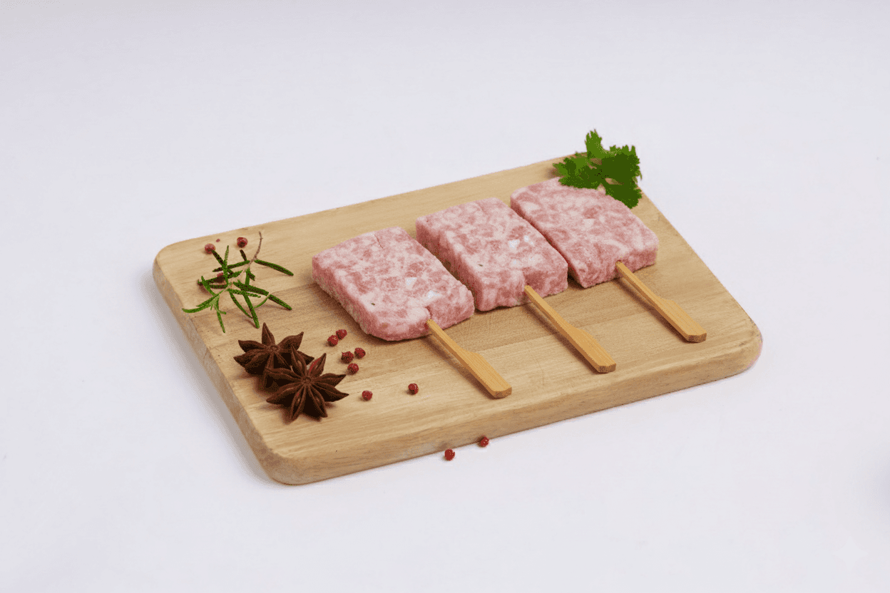 a couple of small pigs standing next to each other