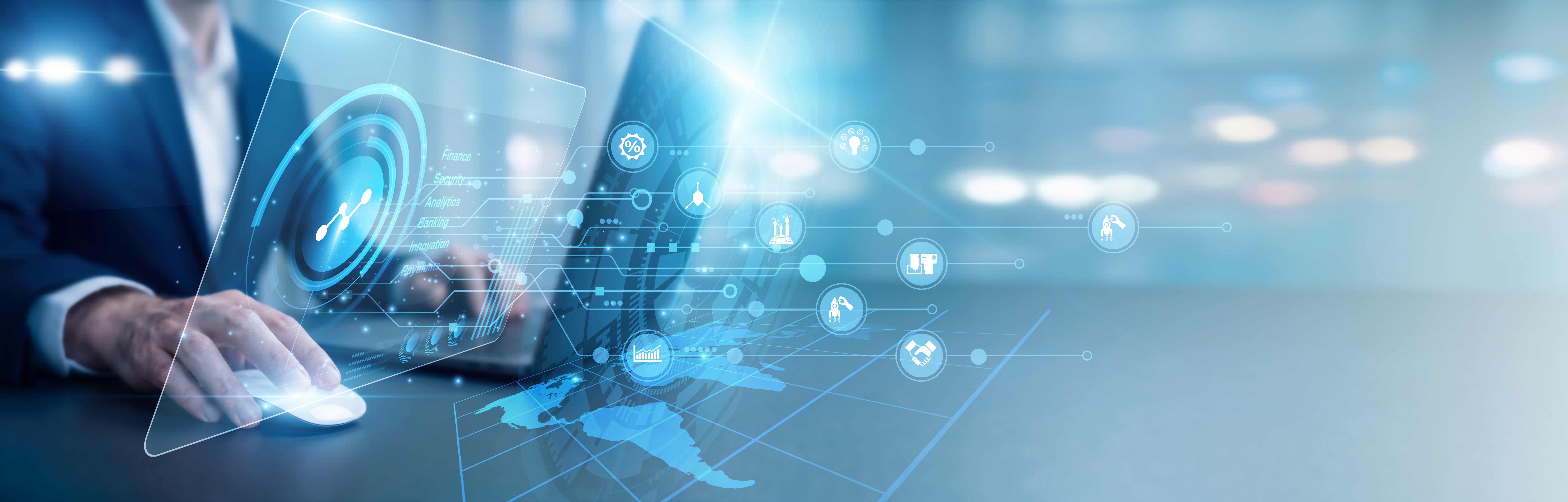 Digitales Netz aus vielen Verknüpfungen