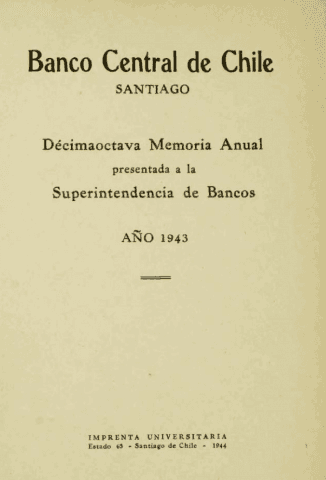 Banco Central de Chile. Memoria Anual 1943