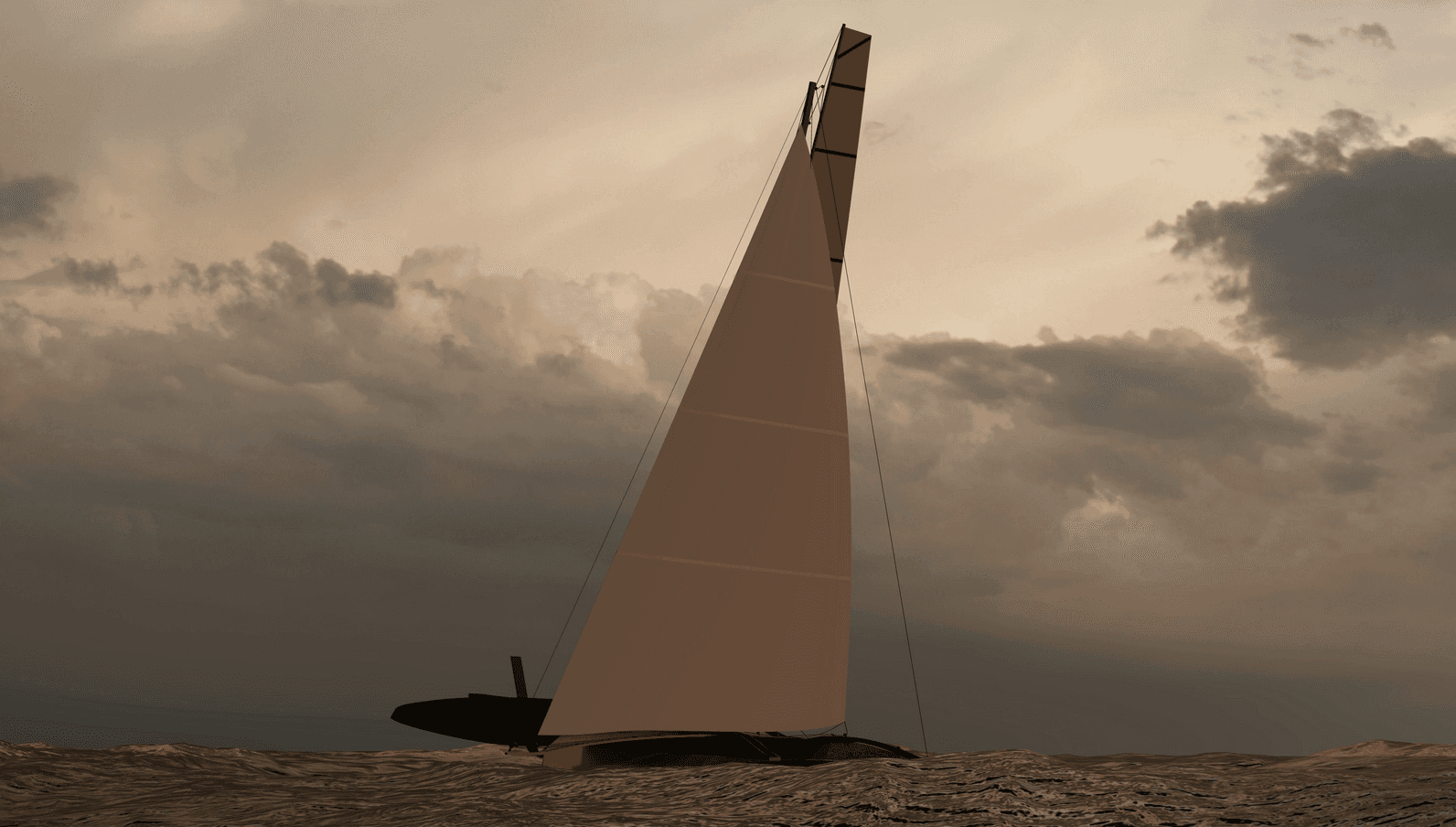 Custom racing yacht concept by Ronan Ohier, designed for speed, agility, and optimal performance in competitive sailing conditions.