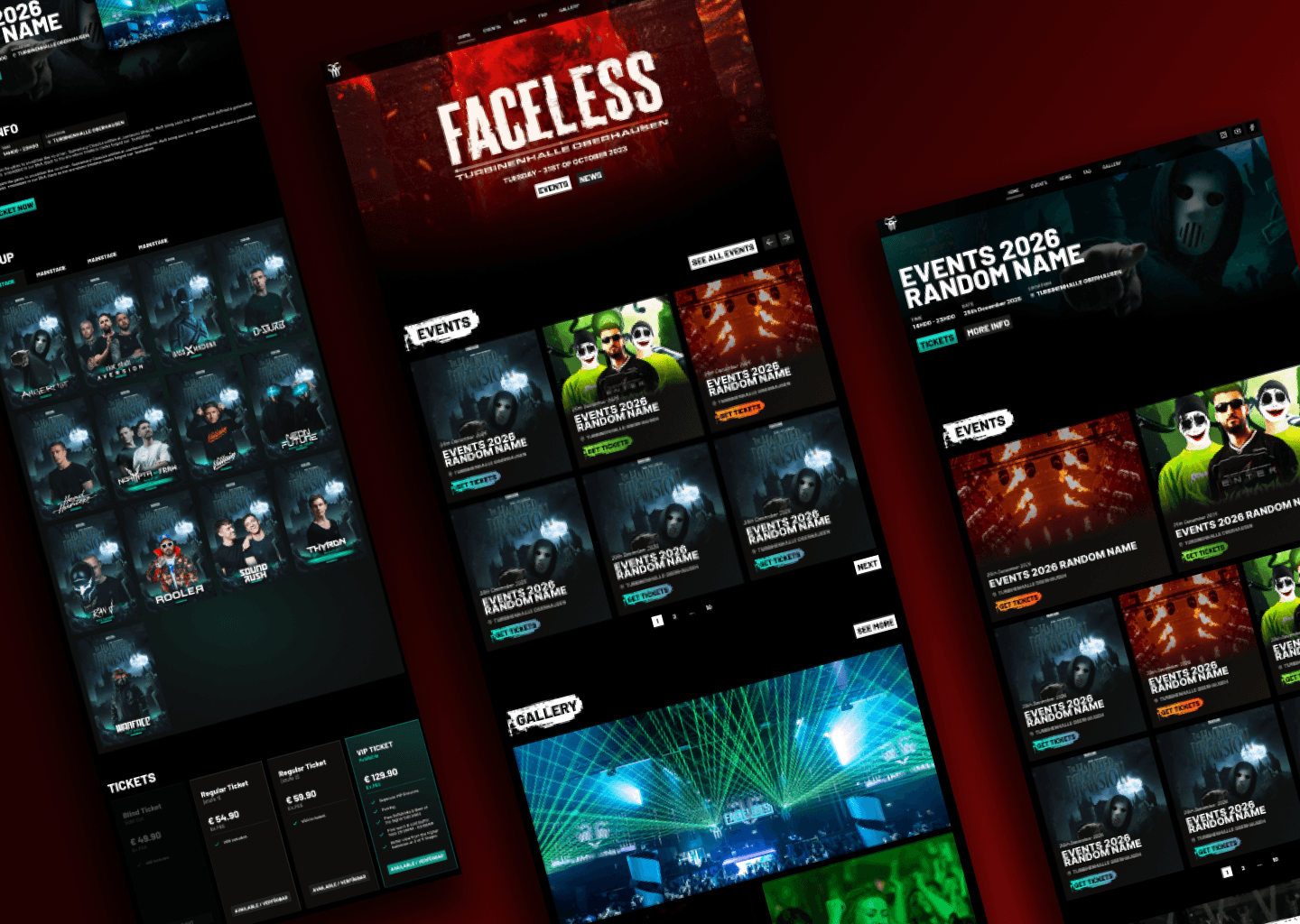 Faceless_festival_img : Projet UX/UI et web design moderne réalisé avec Figma pour portfolio