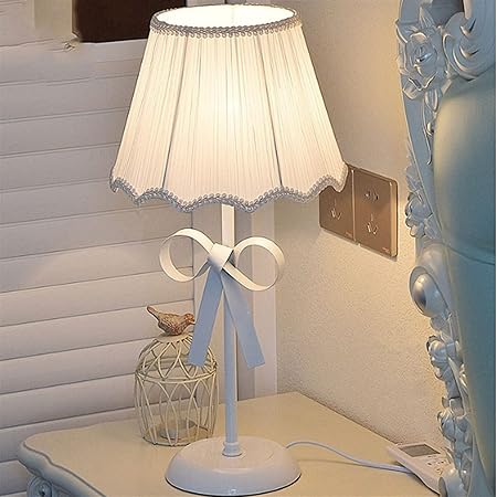 Cute Bow Lamp Girls Room Metal Bedside Night Light White Cute Bow Lamp Girls Room Metal Bedside Night Light White
