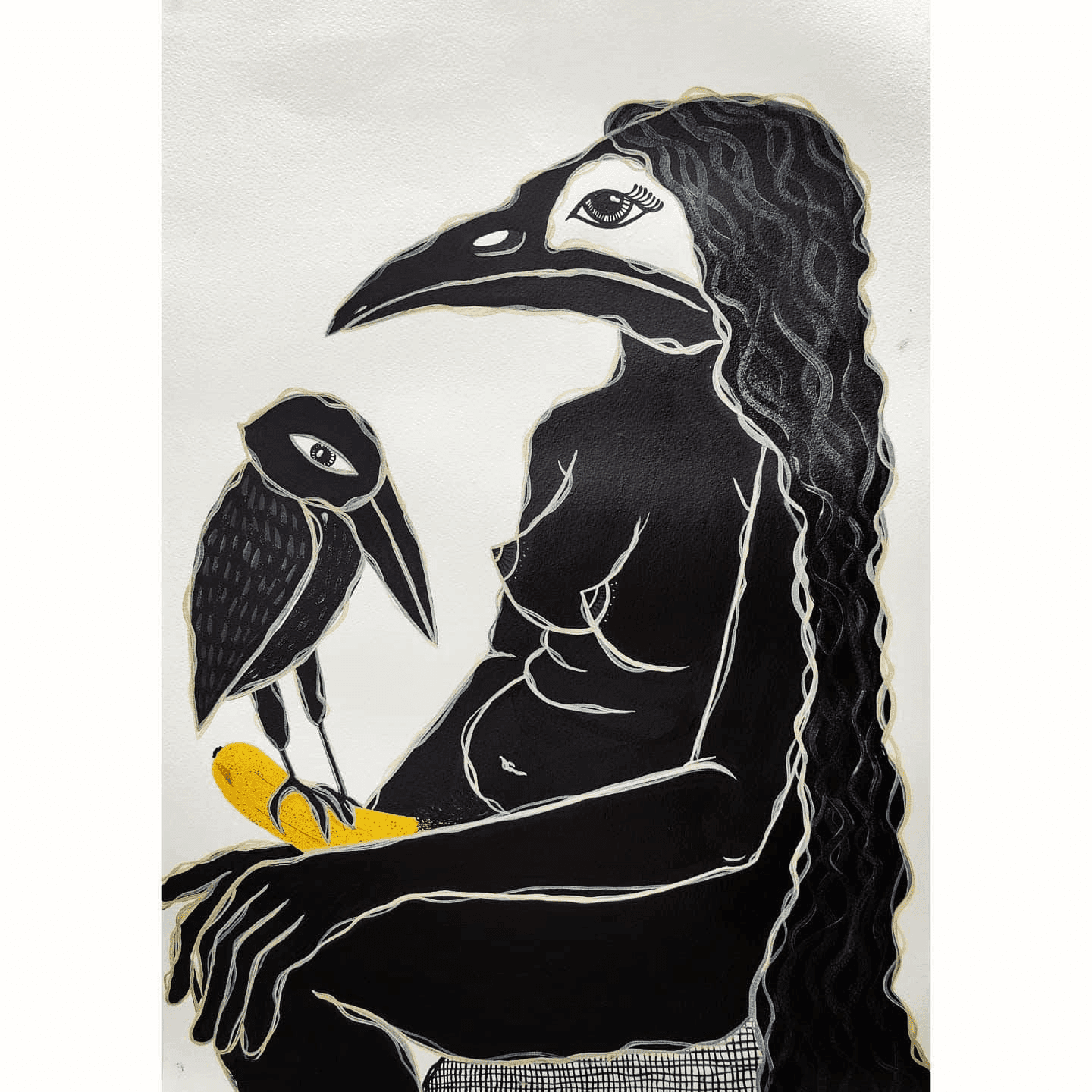 herd of sheep on road painting