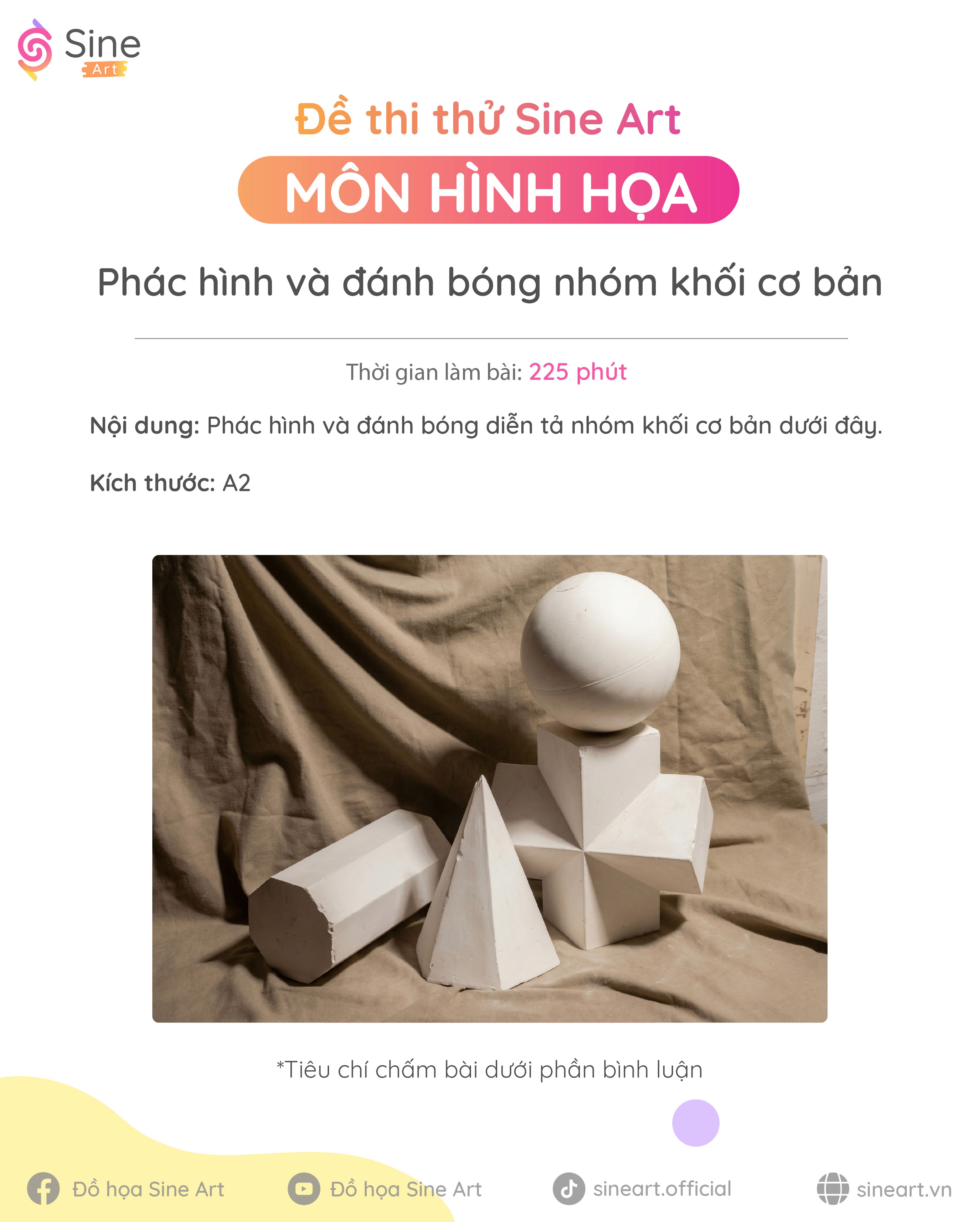 Đề thi hình họa mẫu khối cơ bản 2