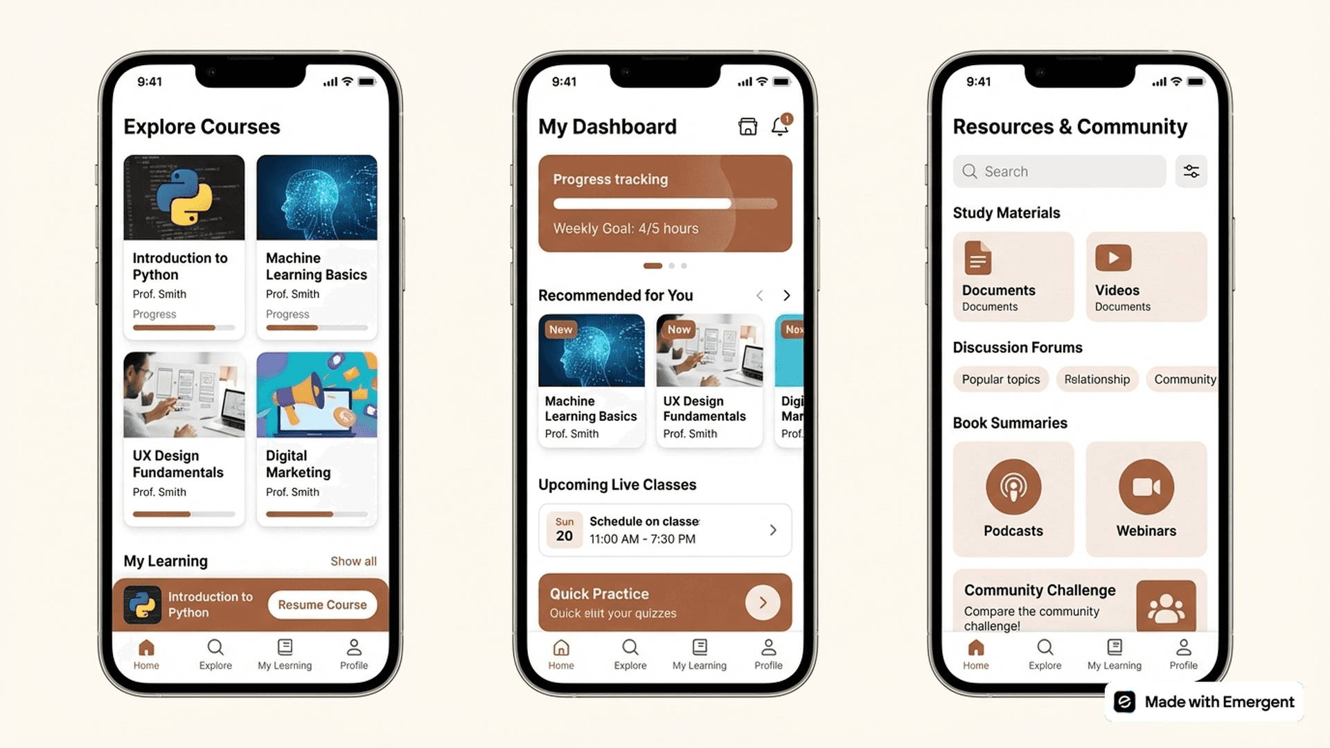 Educational App Made with Emergent