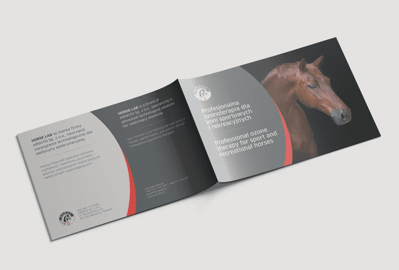 okładka broszury o tematyce sprzętu dla koni