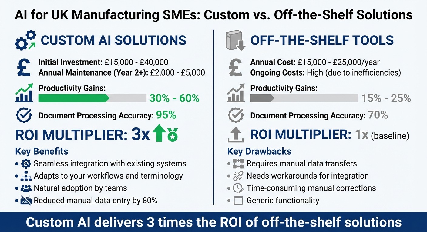 Custom AI vs Off-the-Shelf Solutions: Cost Comparison and ROI for Manufacturing SMEs