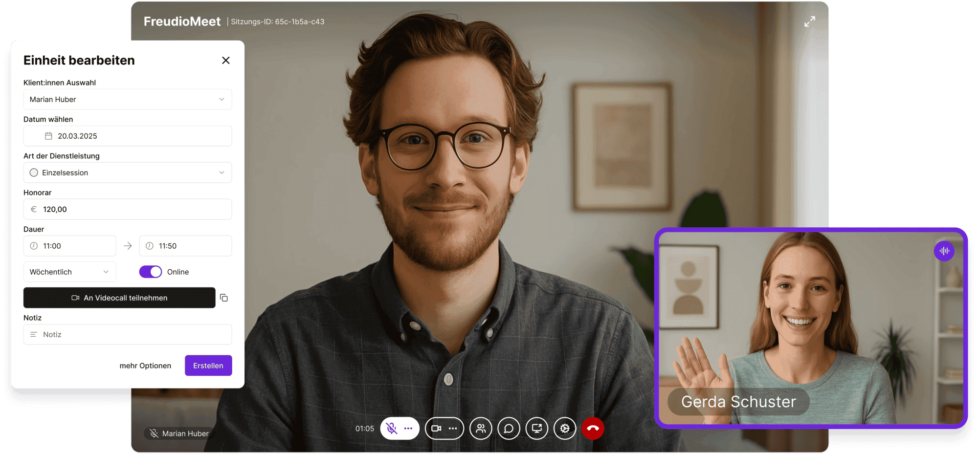Online Video-Telefonie von Psychotherapeut:innen