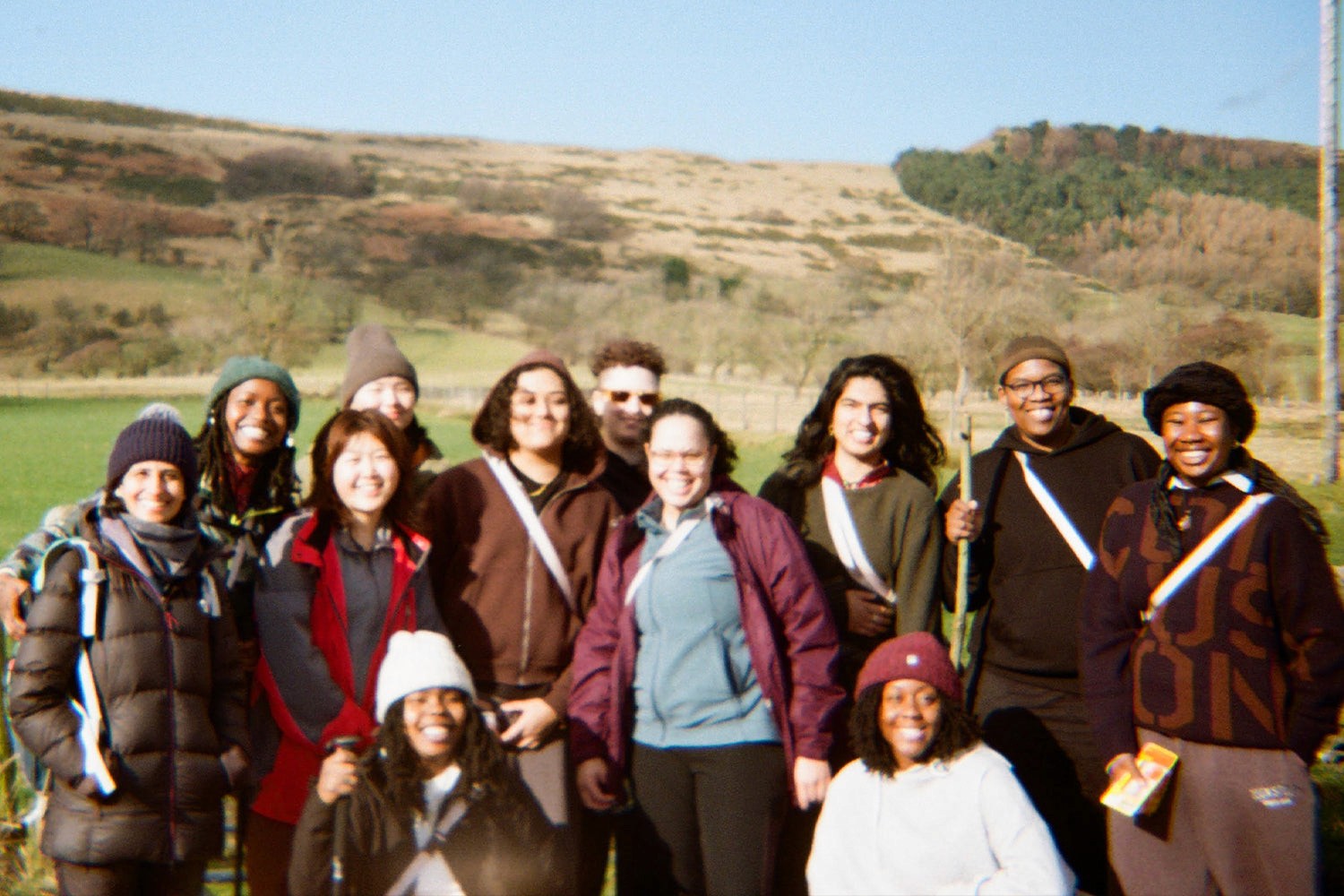 A group photo, shot on film