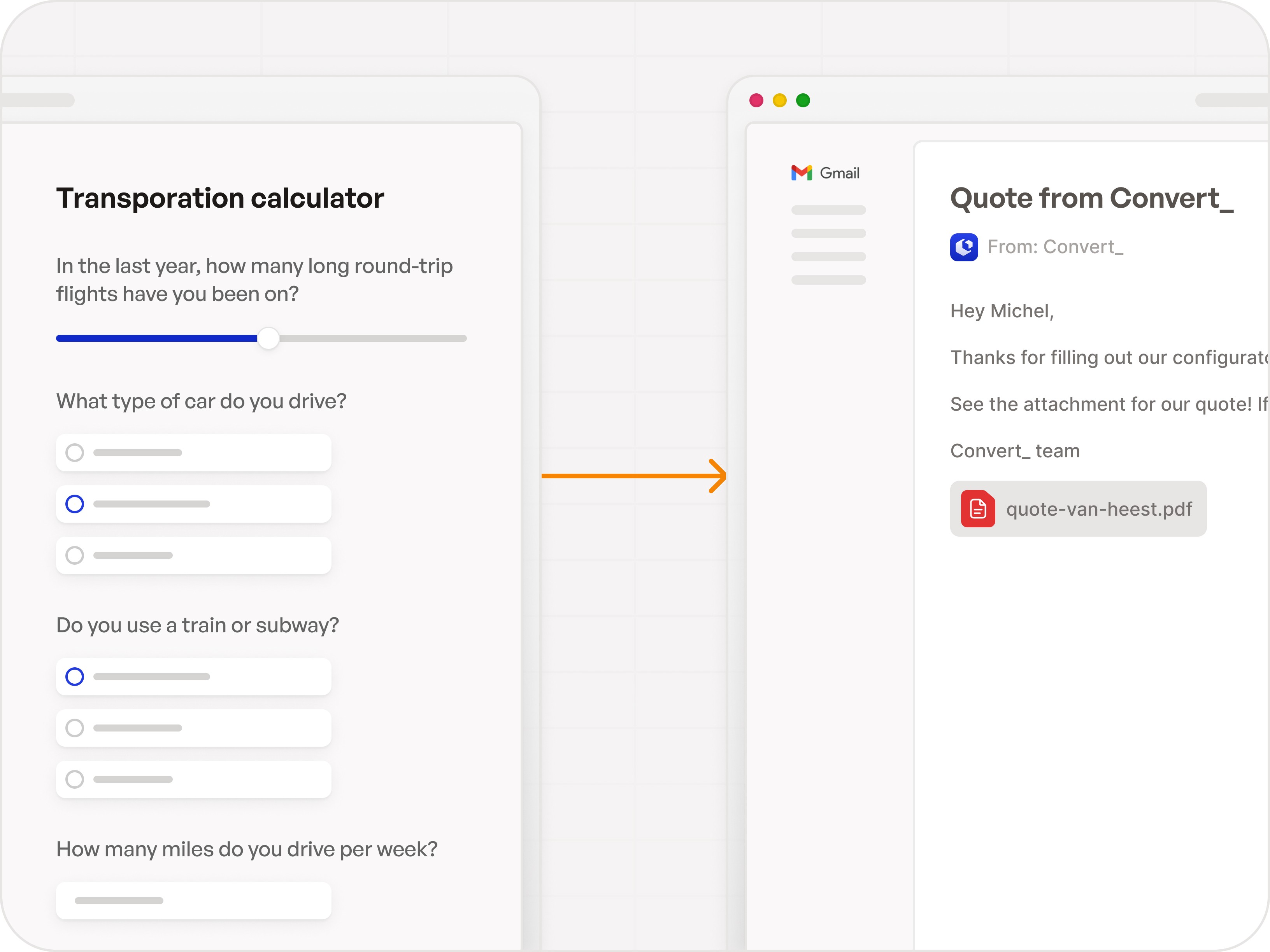 Create online quotes based on inputs