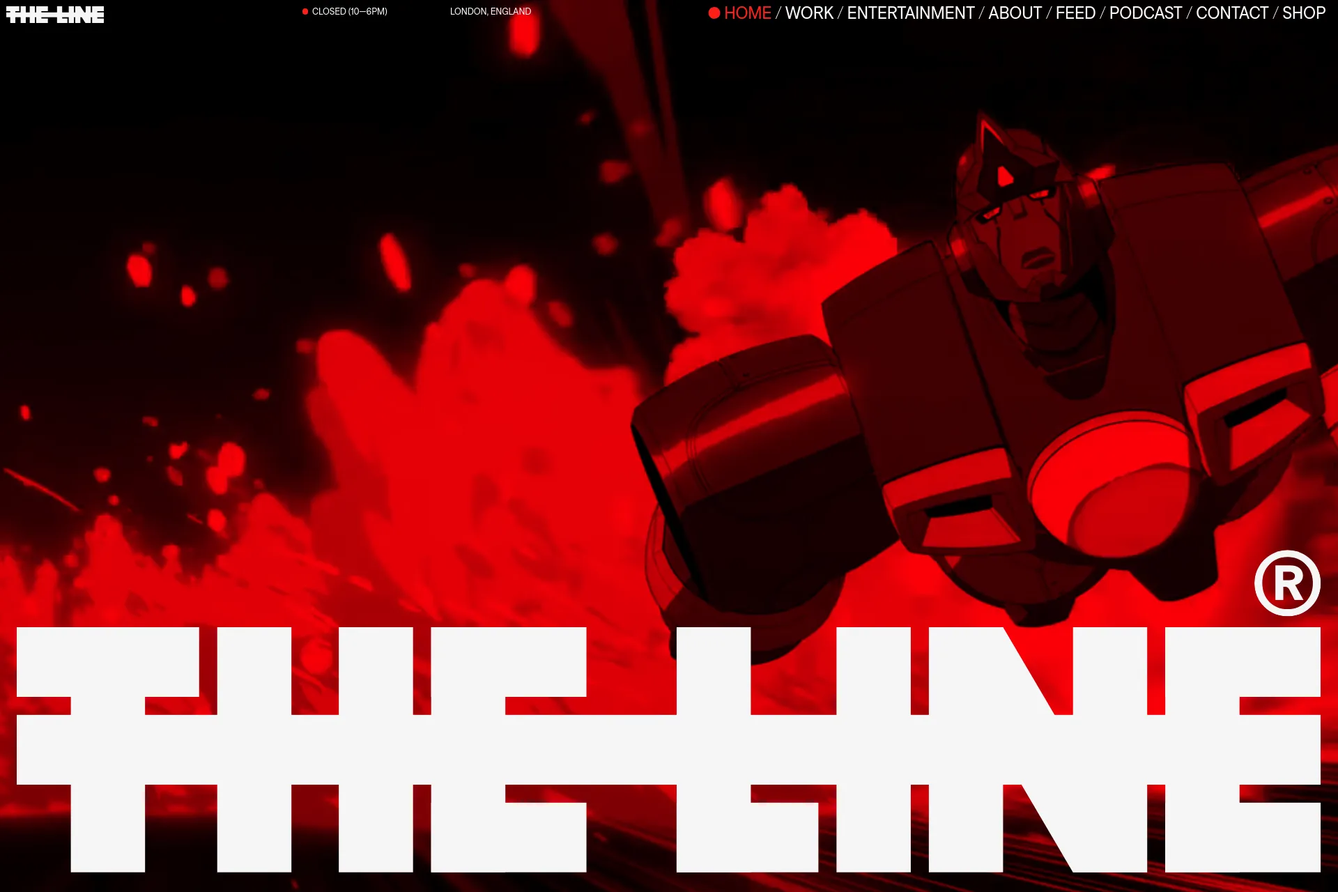 Screenshot of The Line website