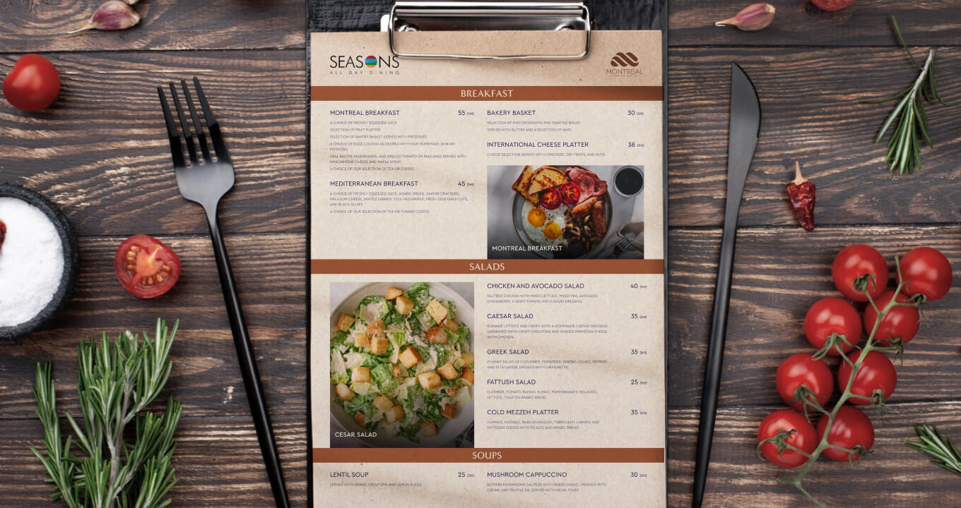 All Seasons Menu Design - Blue Cap Pro