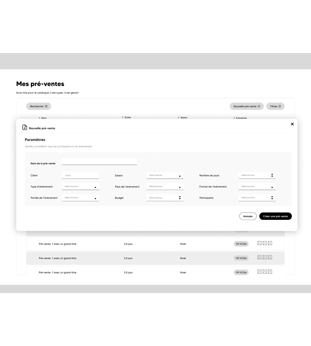 Wireframe Climeet